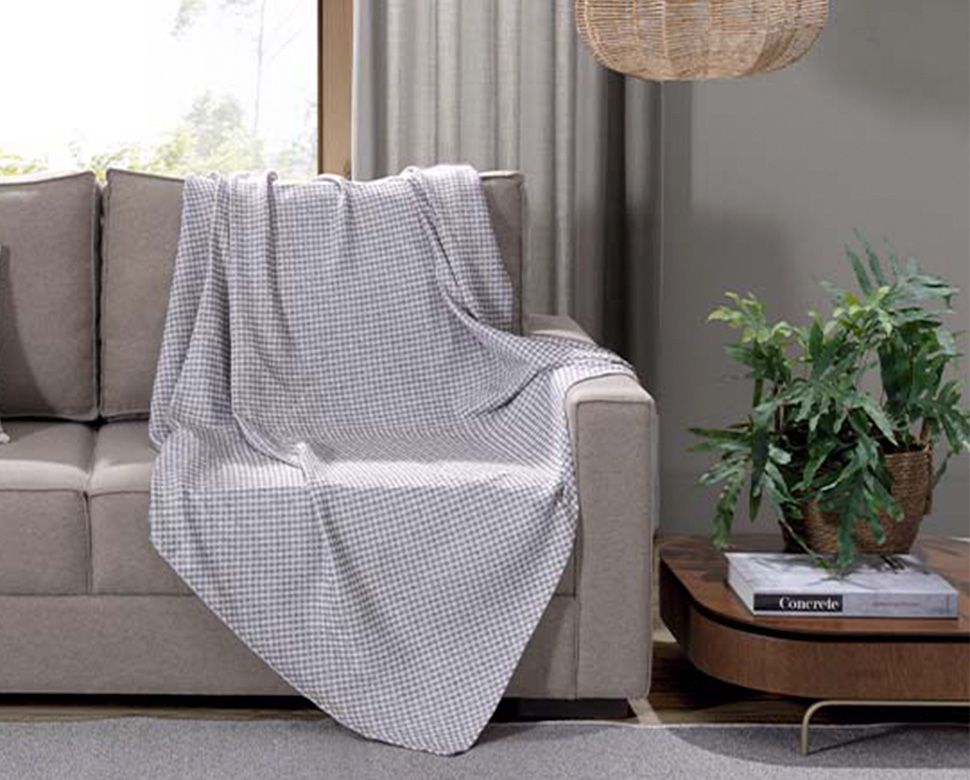 MANTA JACQUARD NATURE ECO | TRECCIA 1221 BEGE DUNA